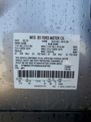 1FMSK7FH5NGA54705 2022 FORD EXPLORER