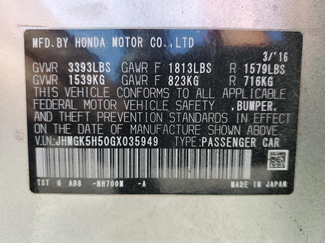 2016 HONDA FIT LX - JHMGK5H50GX035949