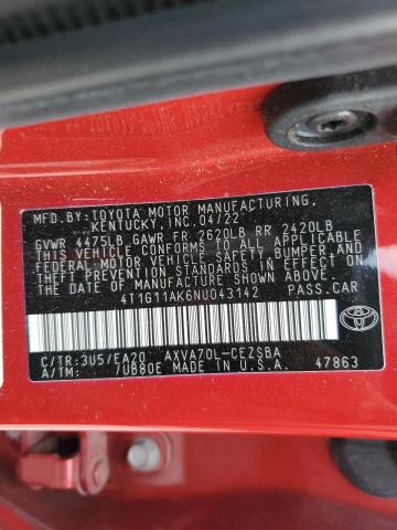 2022 TOYOTA CAMRY SE - 4T1G11AK6NU043142