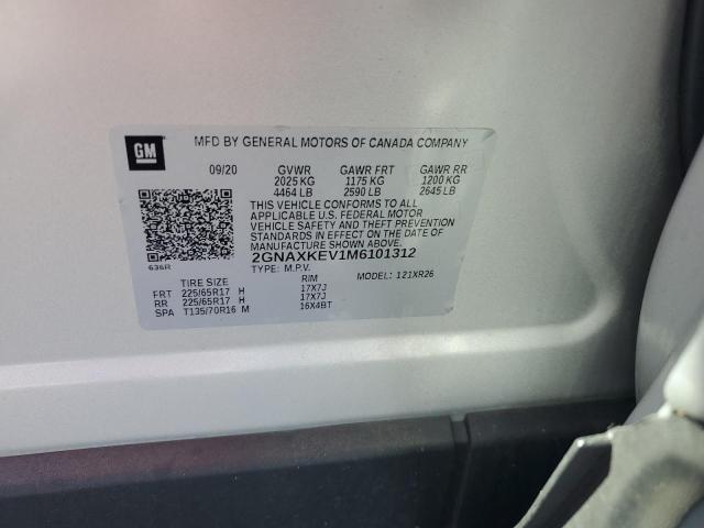 2021 CHEVROLET EQUINOX LT - 2GNAXKEV1M6101312