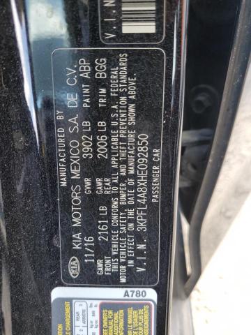 2017 KIA FORTE EX 3KPFL4A8XHE092850