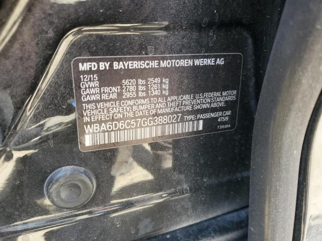 2016 BMW 650XI GRAN WBA6D6C57GG388027