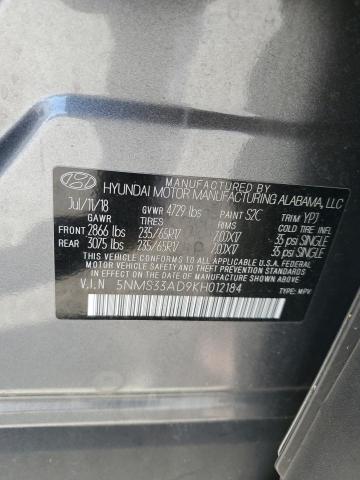 2019 HYUNDAI SANTA FE S - 5NMS33AD9KH012184