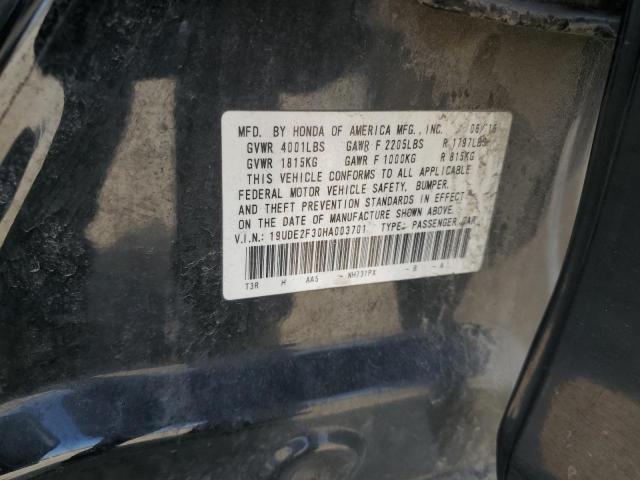 2017 ACURA ILX BASE W - 19UDE2F30HA003701