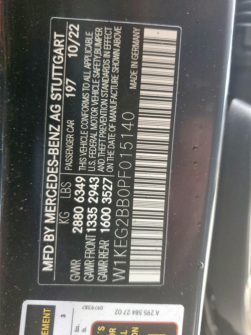 2023 MERCEDES-BENZ EQE SEDAN W1KEG2BB0PF015140