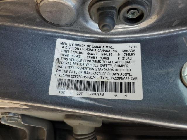 2016 HONDA CIVIC EX - 2HGFC2F79GH516074