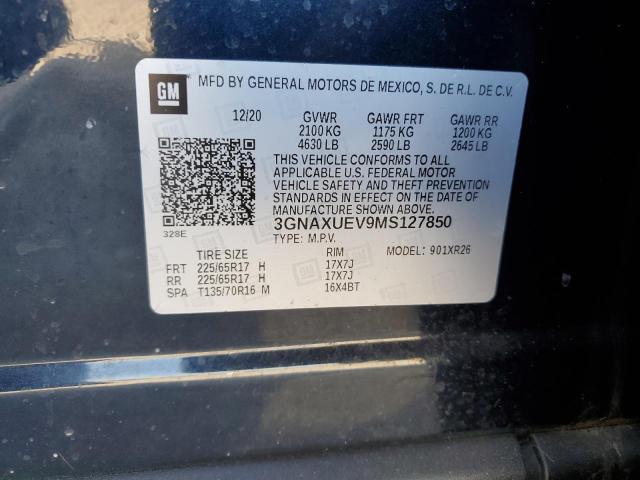 2021 CHEVROLET EQUINOX LT - 3GNAXUEV9MS127850