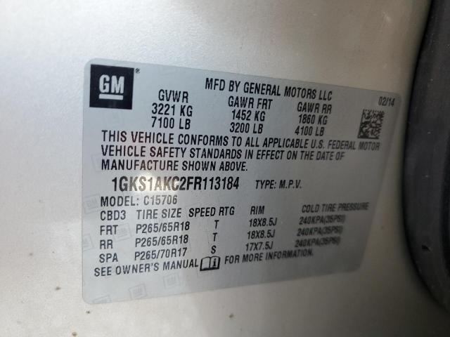 2015 GMC YUKON SLE 1GKS1AKC2FR113184
