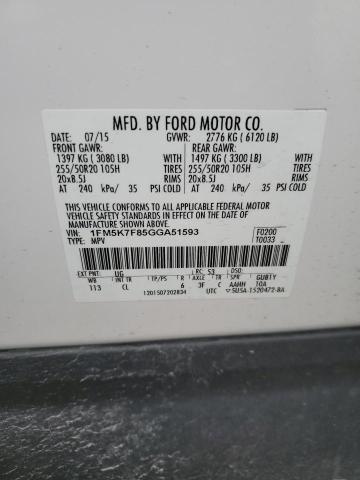 2016 FORD EXPLORER L - 1FM5K7F85GGA51593