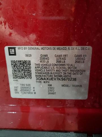 2019 CHEVROLET EQUINOX LT - 3GNAXUEV7KS670238