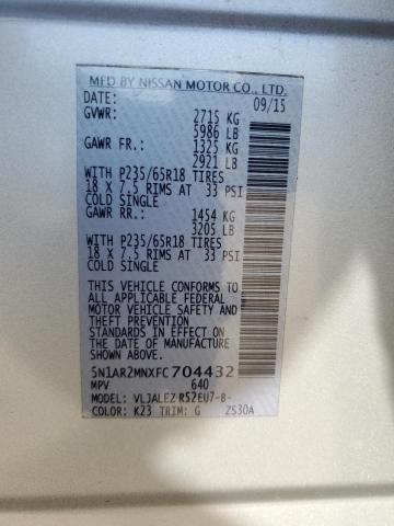 2015 NISSAN PATHFINDER S 5N1AR2MNXFC704432