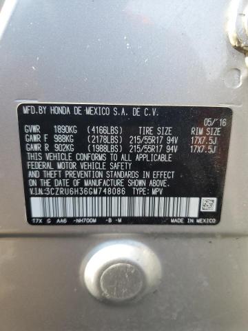 2016 HONDA HR-V LX - 3CZRU6H36GM748086