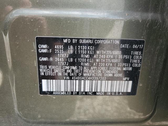 2017 SUBARU OUTBACK 2. - 4S4BSACC4H3397202