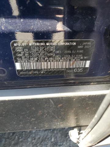 2022 MITSUBISHI OUTLANDER - JA4J3UA82NZ008962
