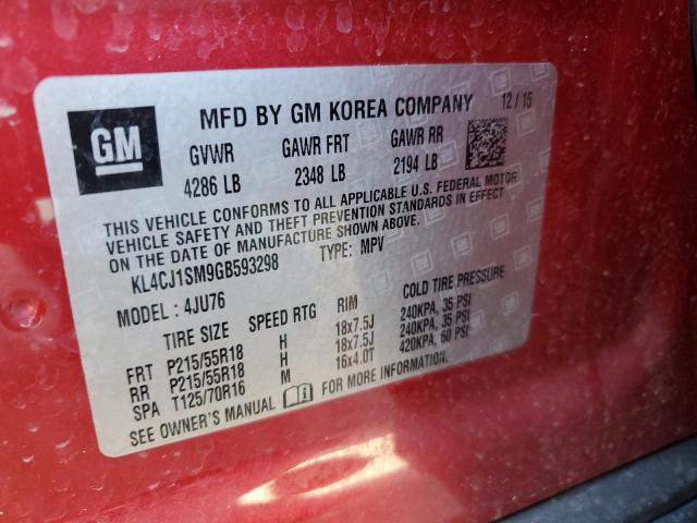2016 BUICK ENCORE SPO - KL4CJ1SM9GB593298