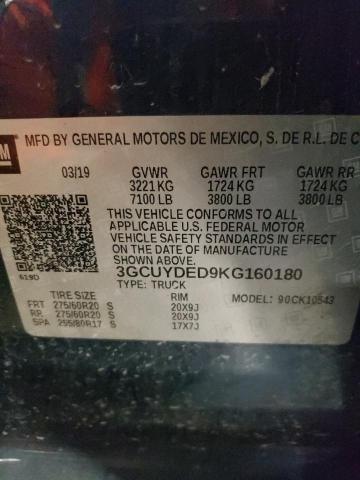 2019 CHEVROLET SILVERADO - 3GCUYDED9KG160180