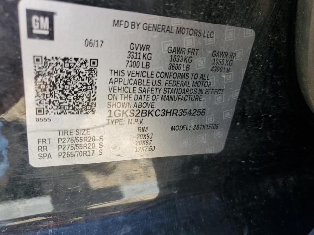 2017 GMC YUKON SLT 1GKS2BKC3HR354256