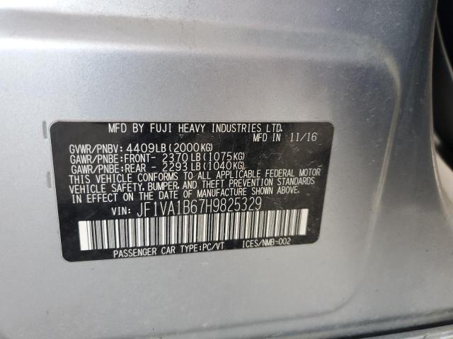 2017 SUBARU WRX JF1VA1B67H9825329