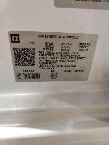 2022 GMC SIERRA K25 - 1GT19RE71NF193199
