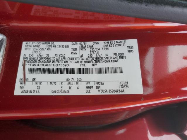 2015 FORD ESCAPE SE 1FMCU0GX3FUB73593