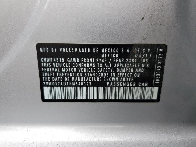 2017 VOLKSWAGEN GOLF SPORT 3VW017AU1HM540373
