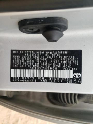 2019 TOYOTA COROLLA L - 5YFBURHE5KP910088