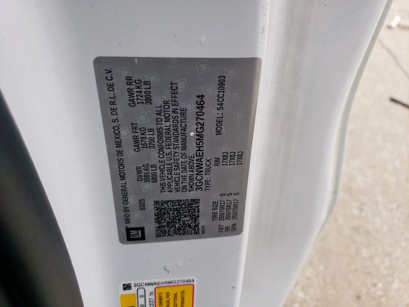 2021 CHEVROLET SILVERADO - 3GCNWAEH5MG270464