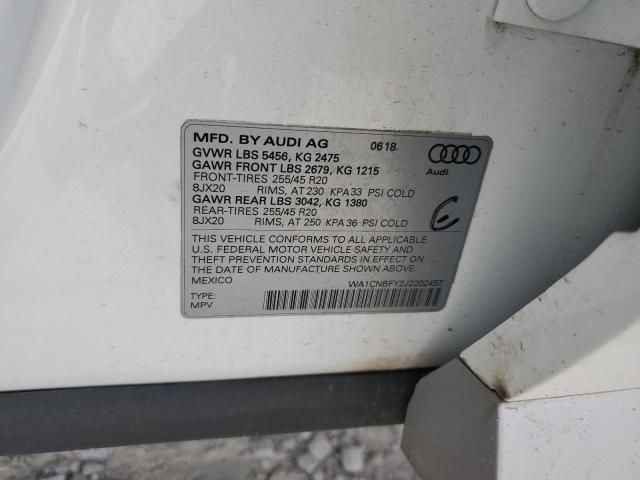 2018 AUDI Q5 PRESTIG WA1CNBFY2J2202457