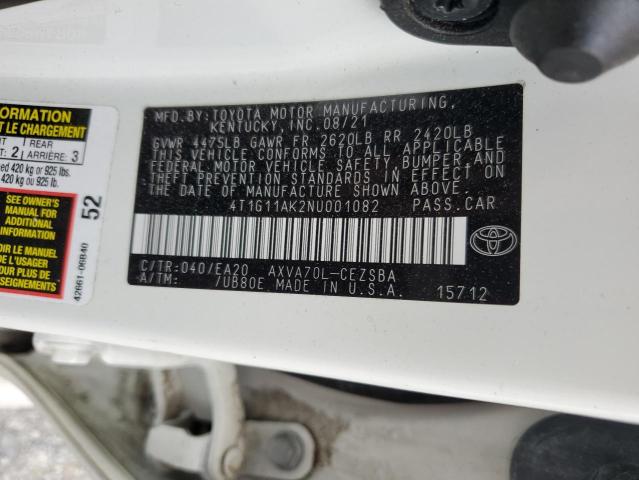 2022 TOYOTA CAMRY SE - 4T1G11AK2NU001082
