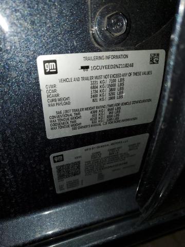 2022 CHEVROLET SILVERADO - 1GCUYEED2NZ118248