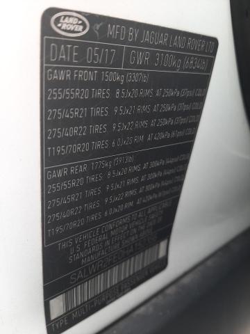 2017 LAND ROVER RANGE ROVE - SALWR2FE0HA152356