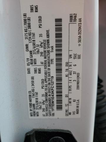 2019 FORD F150 SUPER - 1FTEW1E43KFC12719