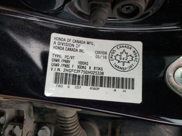 2016 HONDA CIVIC EX - 2HGFC2F75GH025338