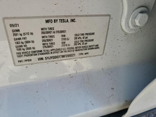 2021 TESLA MODEL Y - 5YJYGDEF7MF269221