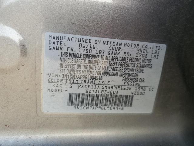 2016 NISSAN VERSA S - 3N1CN7AP9GL904948
