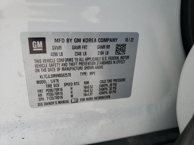 2022 CHEVROLET TRAX 1LT - KL7CJLSM9NB562578