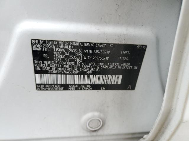2016 TOYOTA RAV4 LIMIT - 2T3DFREV7GW504981