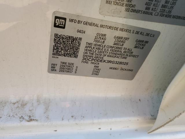 2024 CHEVROLET SILVERADO K1500 LT 3GCPDDEK3RG328025