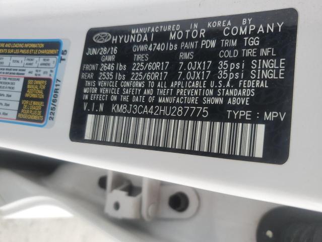 2017 HYUNDAI TUCSON LIM - KM8J3CA42HU287775