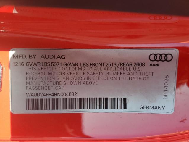 2017 AUDI A5 SPORT WAUD2AFH4HN004532