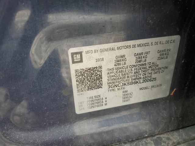 2019 CHEVROLET TRAX LS 3GNCJKSB6KL200625