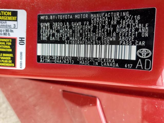 2017 TOYOTA COROLLA L - 2T1BURHE0HC815155