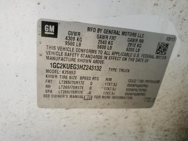 2017 CHEVROLET SILVERADO - 1GC2KUEG3HZ243132