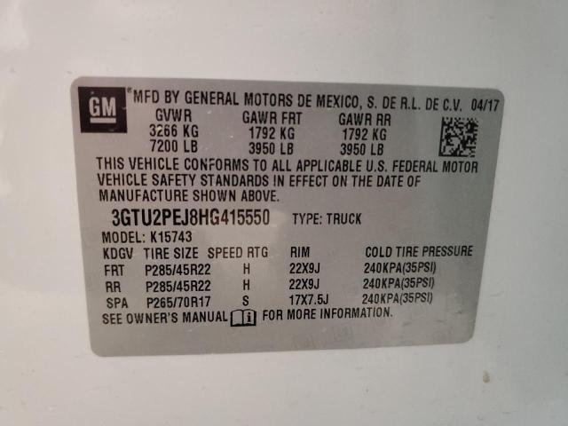2017 GMC SIERRA K15 - 3GTU2PEJ8HG415550