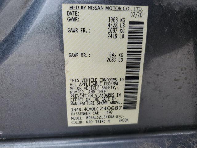 2020 NISSAN ALTIMA SR - 1N4BL4CV0LC240687
