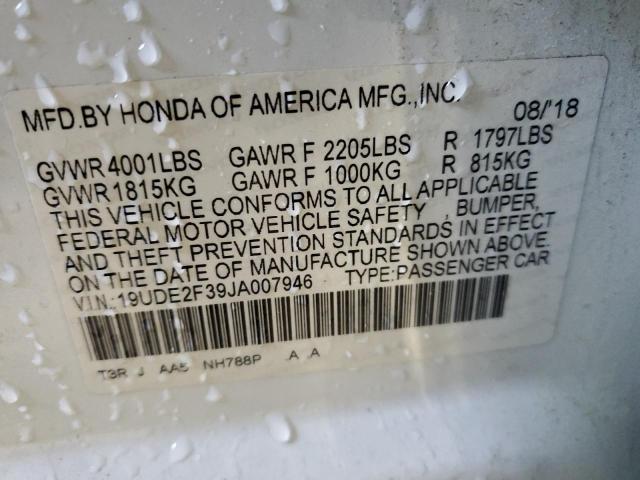 2018 ACURA ILX BASE W - 19UDE2F39JA007946