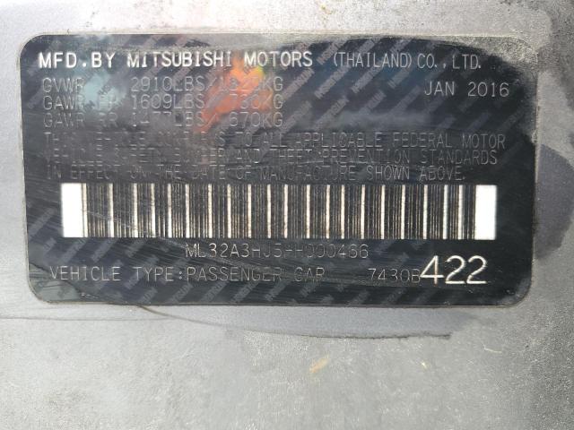 2017 MITSUBISHI MIRAGE ES ML32A3HJ5HH000466