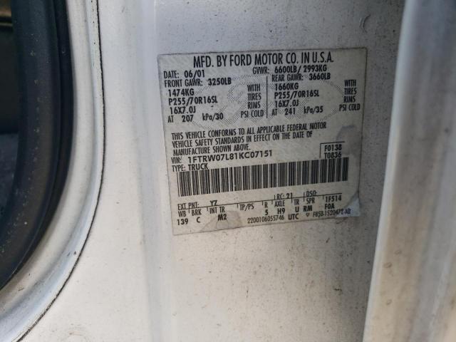 2001 FORD F150 SUPER #3305388324