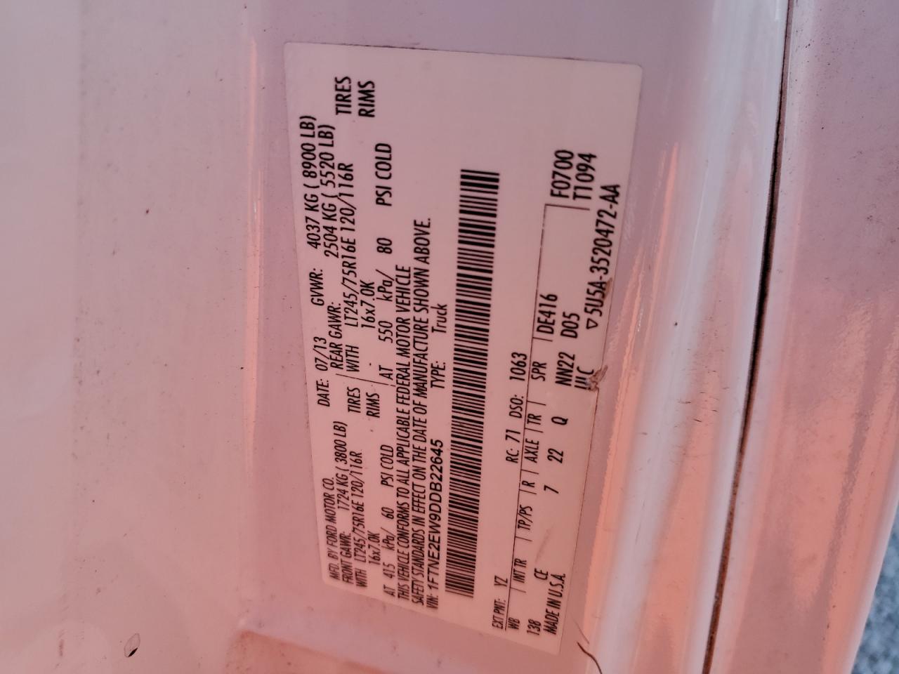 FORD ECONOLINE E250 VAN