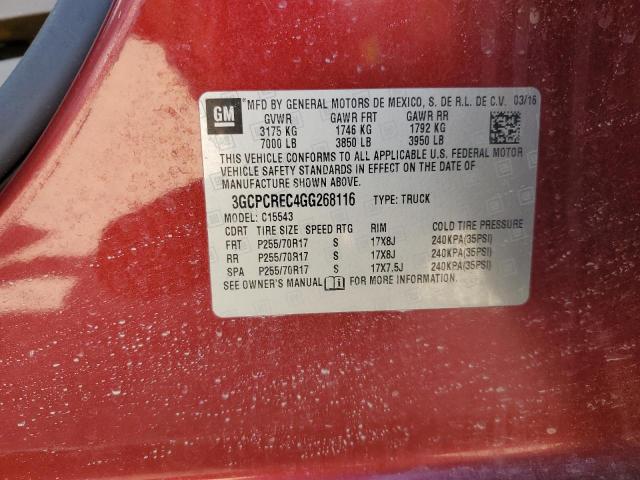 2016 CHEVROLET SILVERADO C1500 LT 3GCPCREC4GG268116